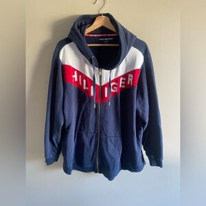 Tommy Hilfiger Sport Women'/Men 3X Hoodie Logo Zip-Front Color-block Streetwear